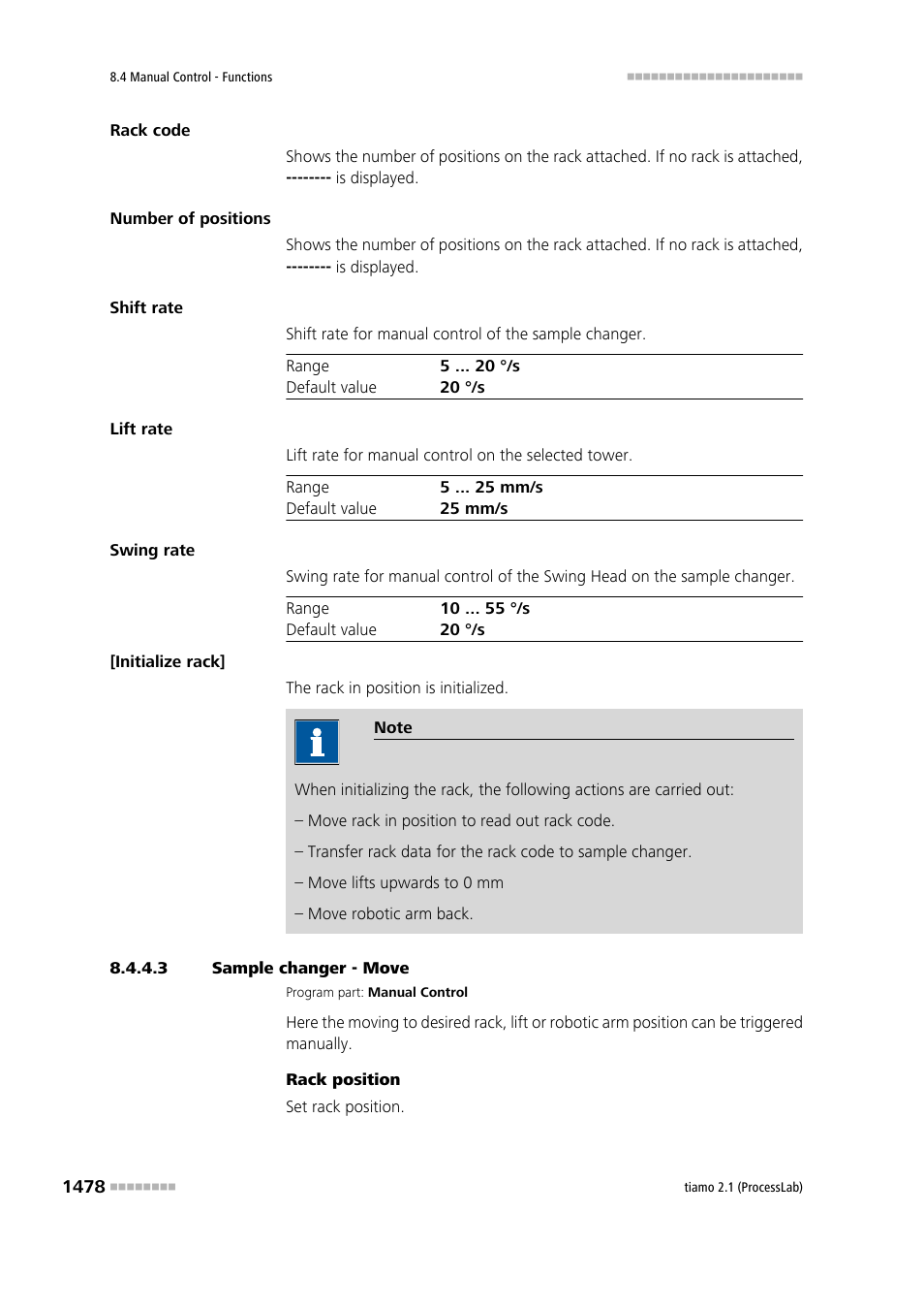 3 sample changer - move, Move | Metrohm tiamo 2.1 (ProcessLab) User Manual | Page 1494 / 1602