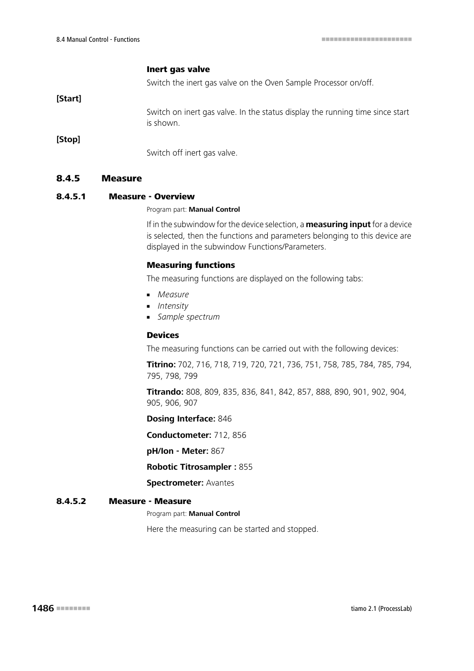 5 measure, 1 measure - overview, 2 measure - measure | Measure 6 | Metrohm tiamo 2.1 (ProcessLab) User Manual | Page 1502 / 1602