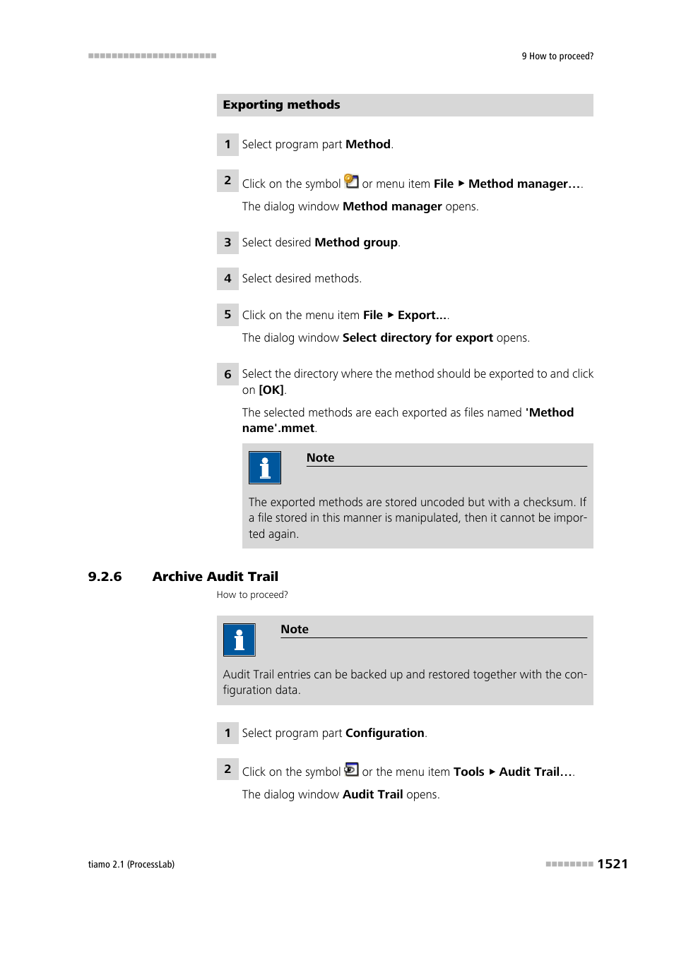 6 archive audit trail, Archive audit trail 1 | Metrohm tiamo 2.1 (ProcessLab) User Manual | Page 1537 / 1602