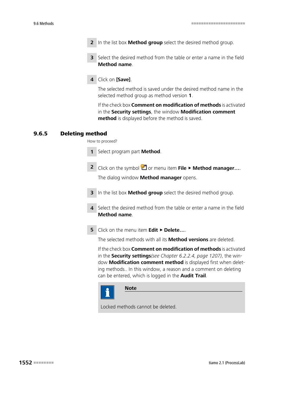 5 deleting method, Deleting method 2 | Metrohm tiamo 2.1 (ProcessLab) User Manual | Page 1568 / 1602