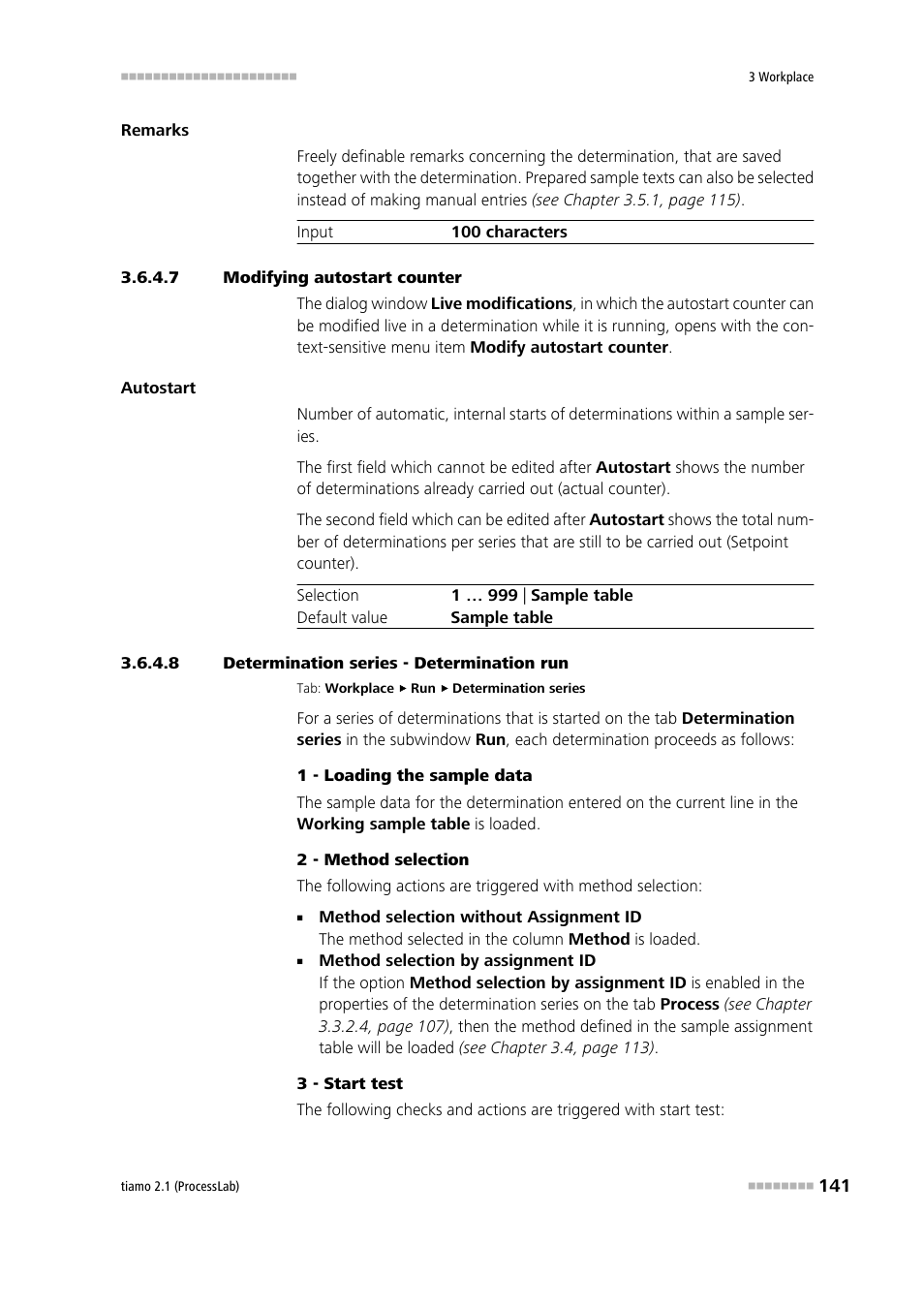 7 modifying autostart counter, 8 determination series - determination run | Metrohm tiamo 2.1 (ProcessLab) User Manual | Page 157 / 1602