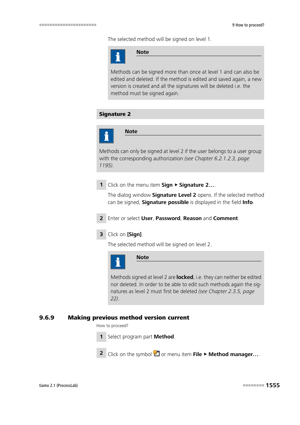 9 making previous method version current, Making previous method version current 5 | Metrohm tiamo 2.1 (ProcessLab) User Manual | Page 1571 / 1602