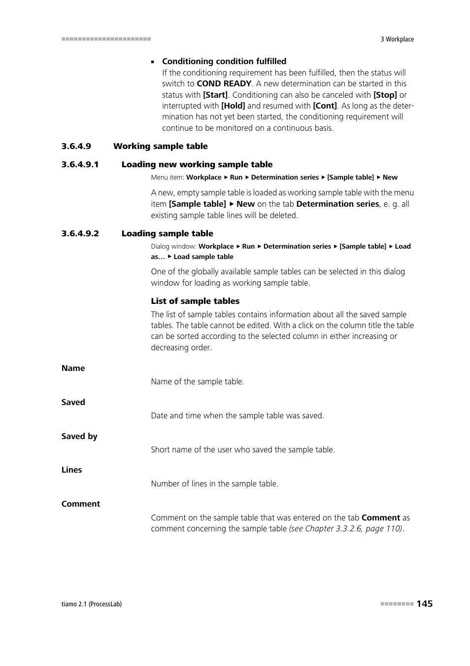 9 working sample table, 1 loading new working sample table, 2 loading sample table | Load sample table | Metrohm tiamo 2.1 (ProcessLab) User Manual | Page 161 / 1602