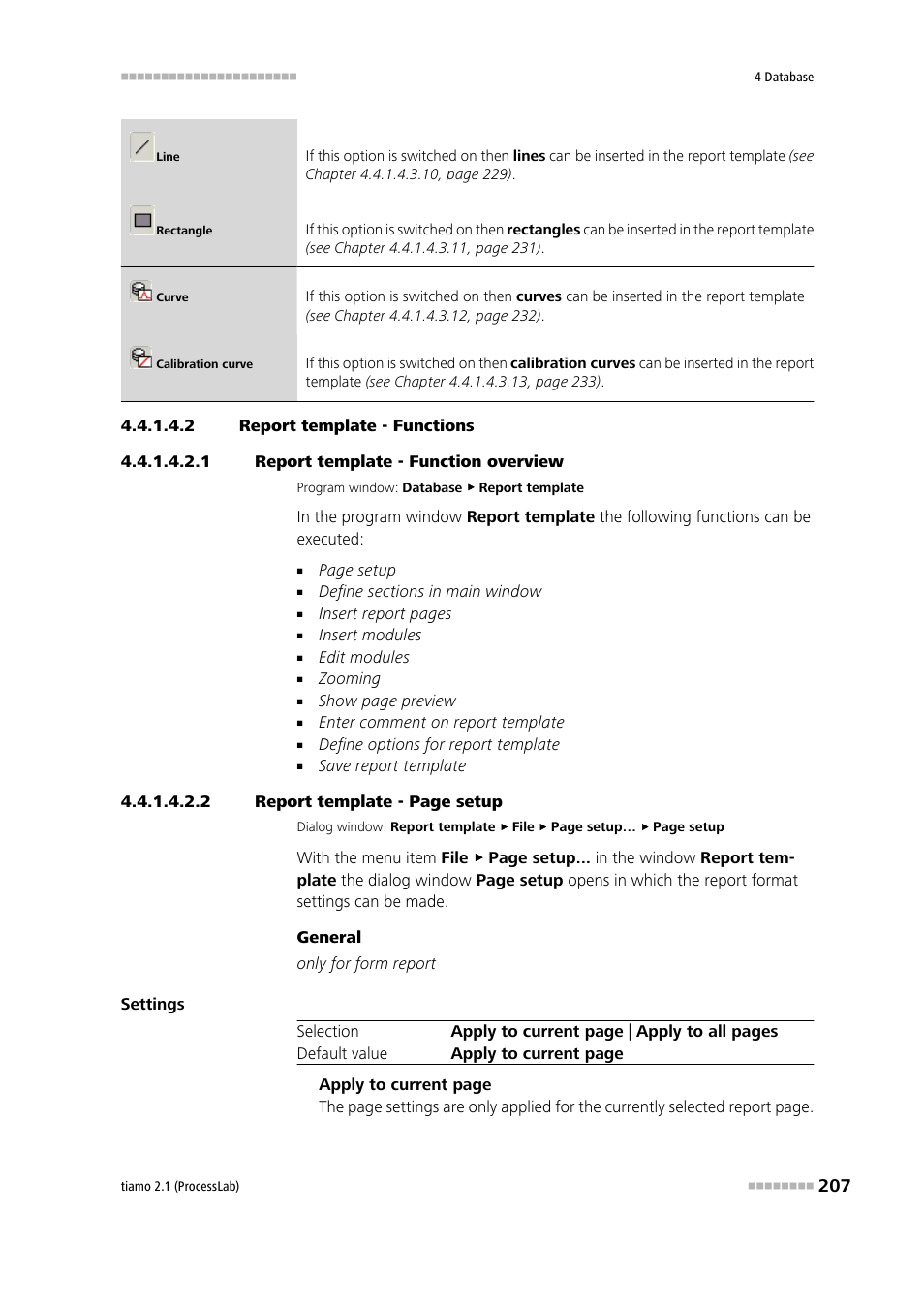 2 report template - functions, 1 report template - function overview | Metrohm tiamo 2.1 (ProcessLab) User Manual | Page 223 / 1602