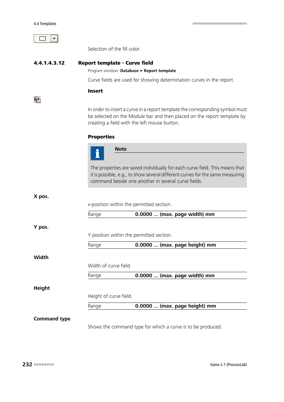 12 report template - curve field, Curve | Metrohm tiamo 2.1 (ProcessLab) User Manual | Page 248 / 1602