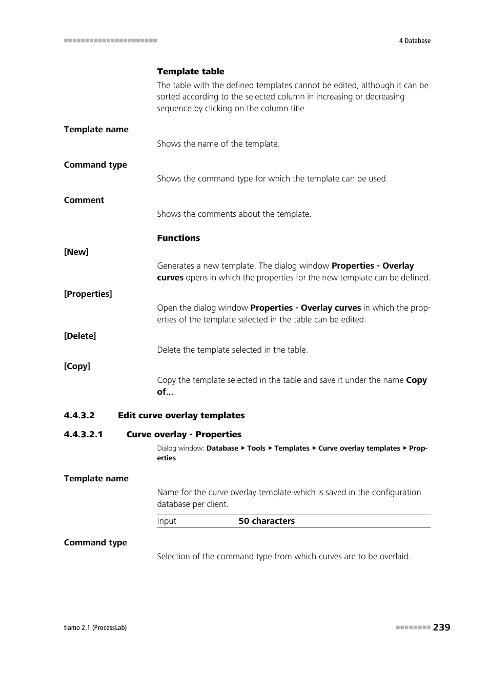 2 edit curve overlay templates, 1 curve overlay - properties | Metrohm tiamo 2.1 (ProcessLab) User Manual | Page 255 / 1602