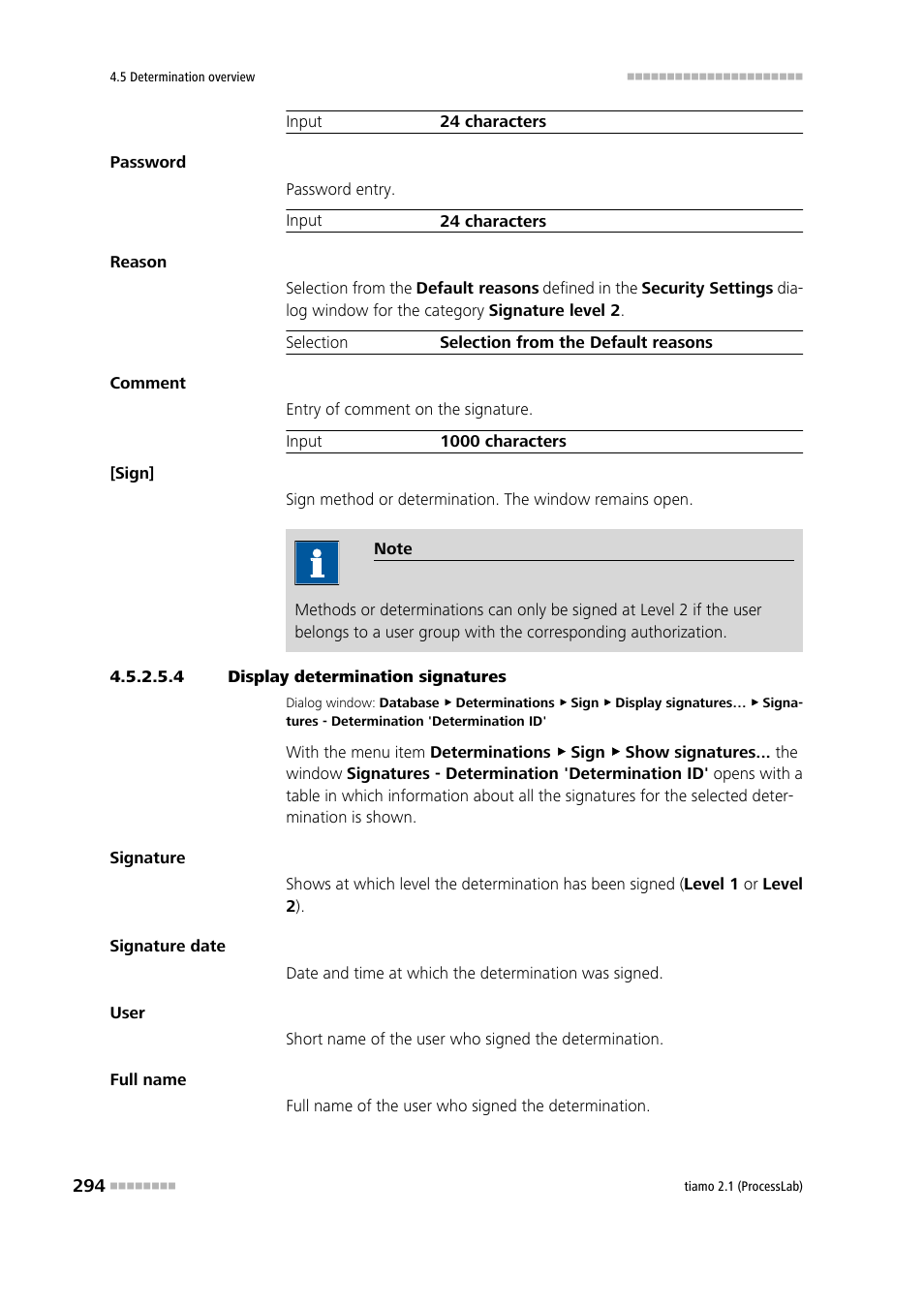 4 display determination signatures | Metrohm tiamo 2.1 (ProcessLab) User Manual | Page 310 / 1602