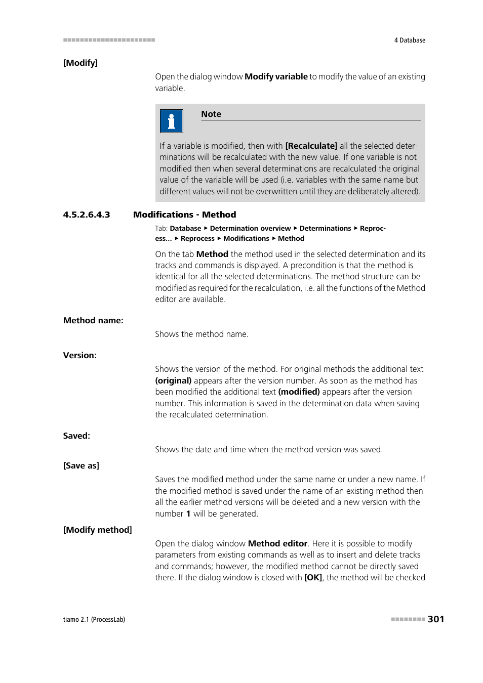 3 modifications - method, Method | Metrohm tiamo 2.1 (ProcessLab) User Manual | Page 317 / 1602