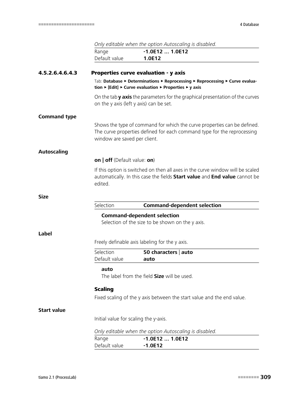 3 properties curve evaluation - y axis, Y axis | Metrohm tiamo 2.1 (ProcessLab) User Manual | Page 325 / 1602