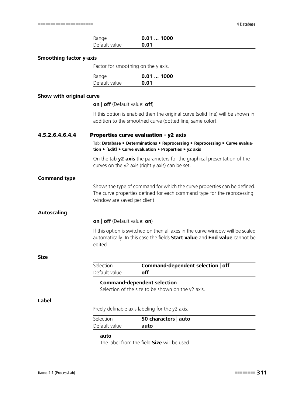 4 properties curve evaluation - y2 axis, Y2 axis | Metrohm tiamo 2.1 (ProcessLab) User Manual | Page 327 / 1602