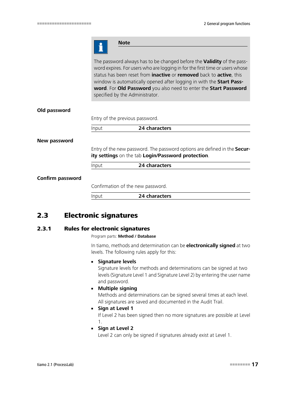 3 electronic signatures, 1 rules for electronic signatures, Electronic signatures | Rules for electronic signatures | Metrohm tiamo 2.1 (ProcessLab) User Manual | Page 33 / 1602