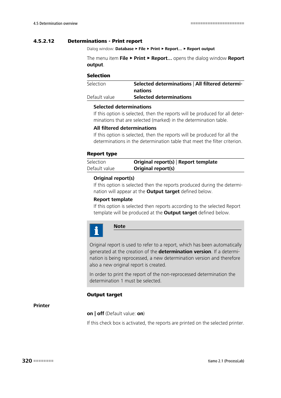 12 determinations - print report, Determinations - print report | Metrohm tiamo 2.1 (ProcessLab) User Manual | Page 336 / 1602