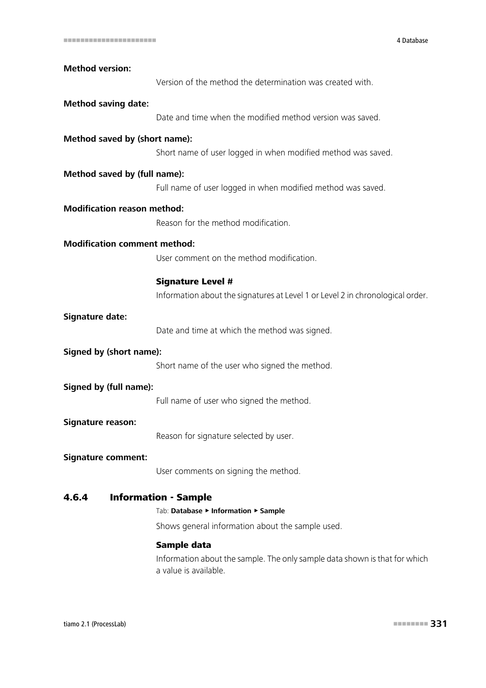 4 information - sample, Information - sample, Sample | Metrohm tiamo 2.1 (ProcessLab) User Manual | Page 347 / 1602