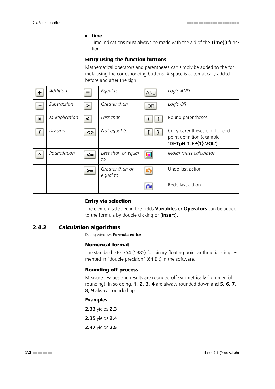 2 calculation algorithms, Calculation algorithms | Metrohm tiamo 2.1 (ProcessLab) User Manual | Page 40 / 1602