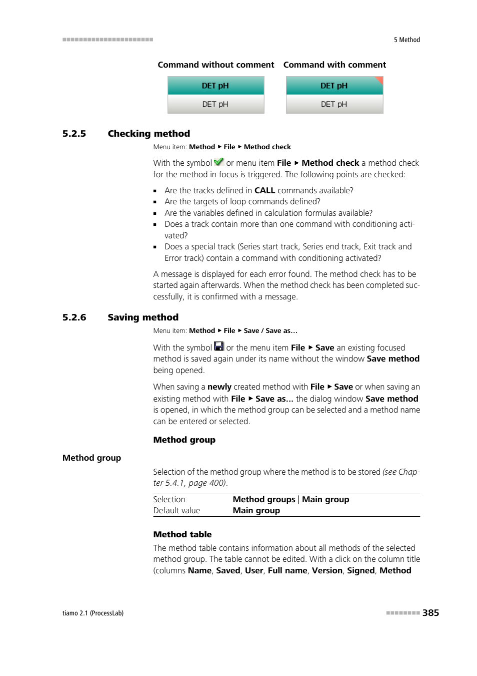 5 checking method, 6 saving method, Checking method | Saving method | Metrohm tiamo 2.1 (ProcessLab) User Manual | Page 401 / 1602