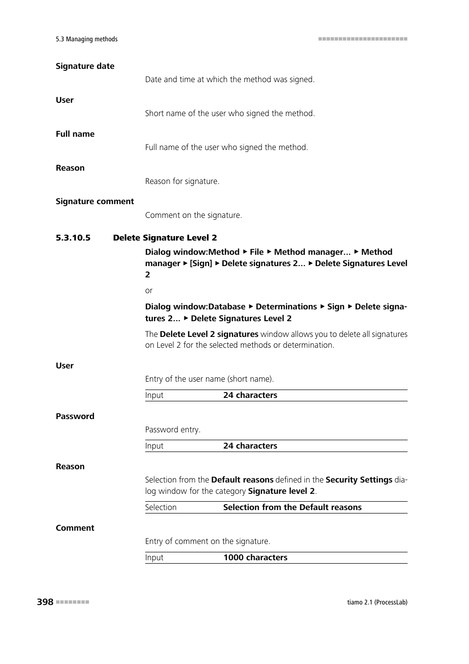 5 delete signature level 2 | Metrohm tiamo 2.1 (ProcessLab) User Manual | Page 414 / 1602