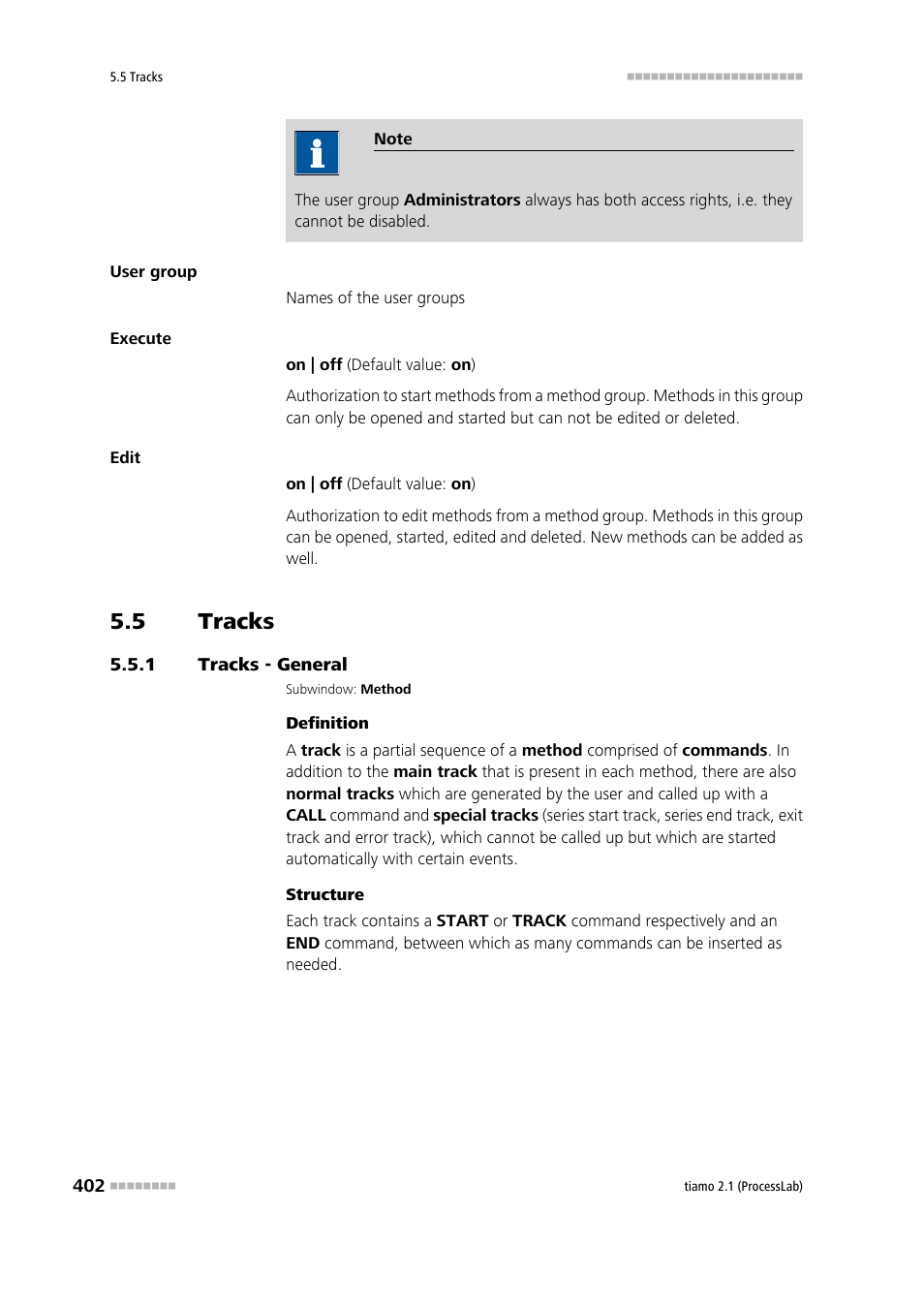 5 tracks, 1 tracks - general, Tracks | Tracks - general | Metrohm tiamo 2.1 (ProcessLab) User Manual | Page 418 / 1602