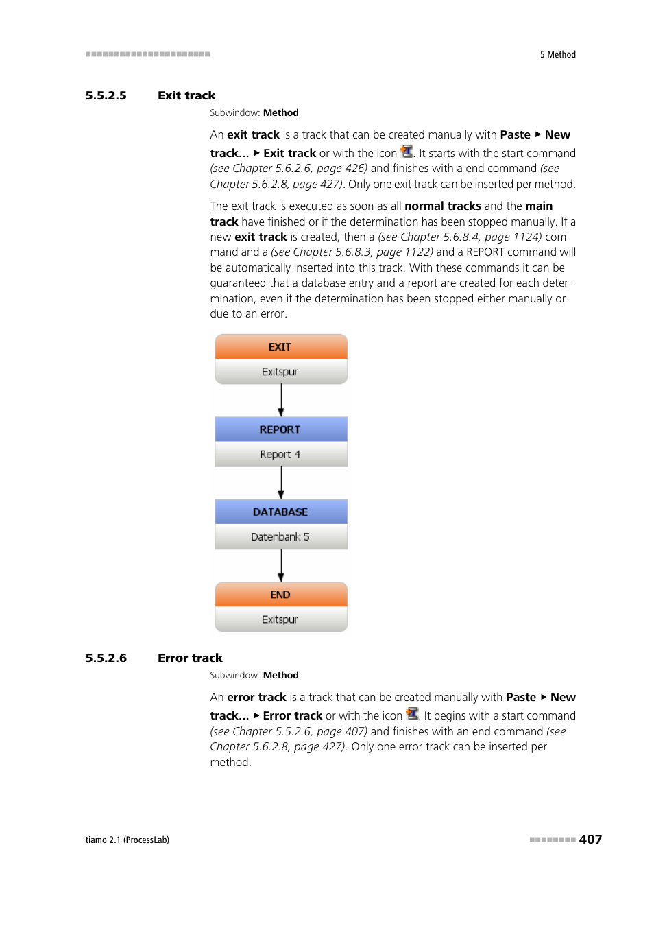 5 exit track, 6 error track, Exit track | Error track | Metrohm tiamo 2.1 (ProcessLab) User Manual | Page 423 / 1602