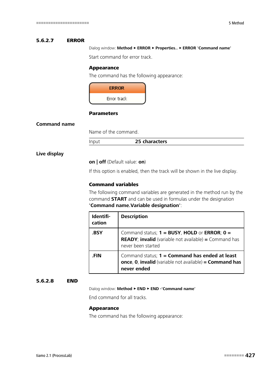 7 error, 8 end, Error | Metrohm tiamo 2.1 (ProcessLab) User Manual | Page 443 / 1602