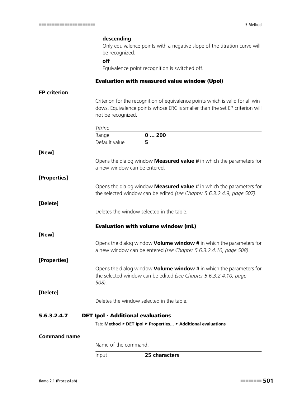 7 det ipol - additional evaluations | Metrohm tiamo 2.1 (ProcessLab) User Manual | Page 517 / 1602