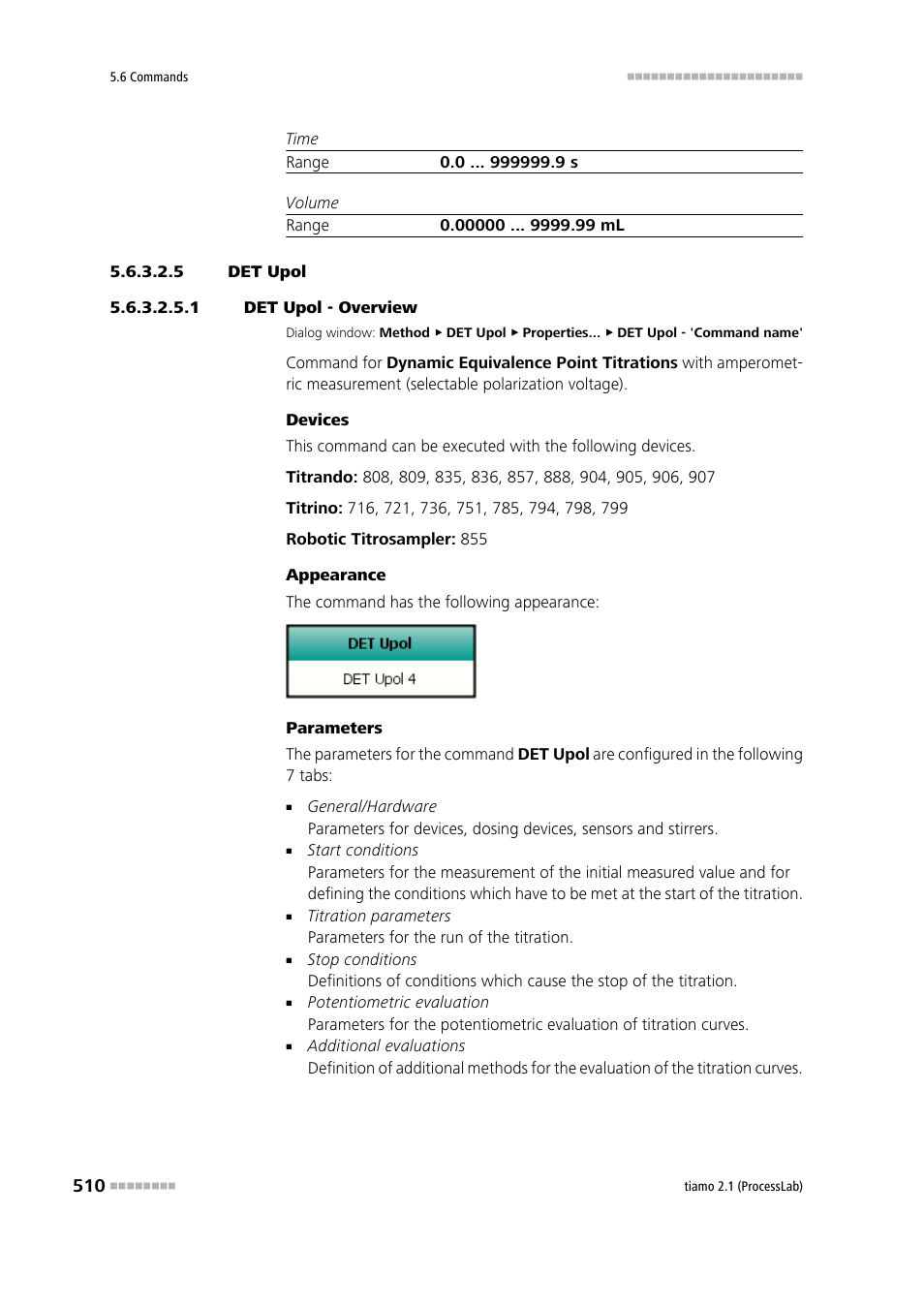 5 det upol, 1 det upol - overview, Det upol | Metrohm tiamo 2.1 (ProcessLab) User Manual | Page 526 / 1602