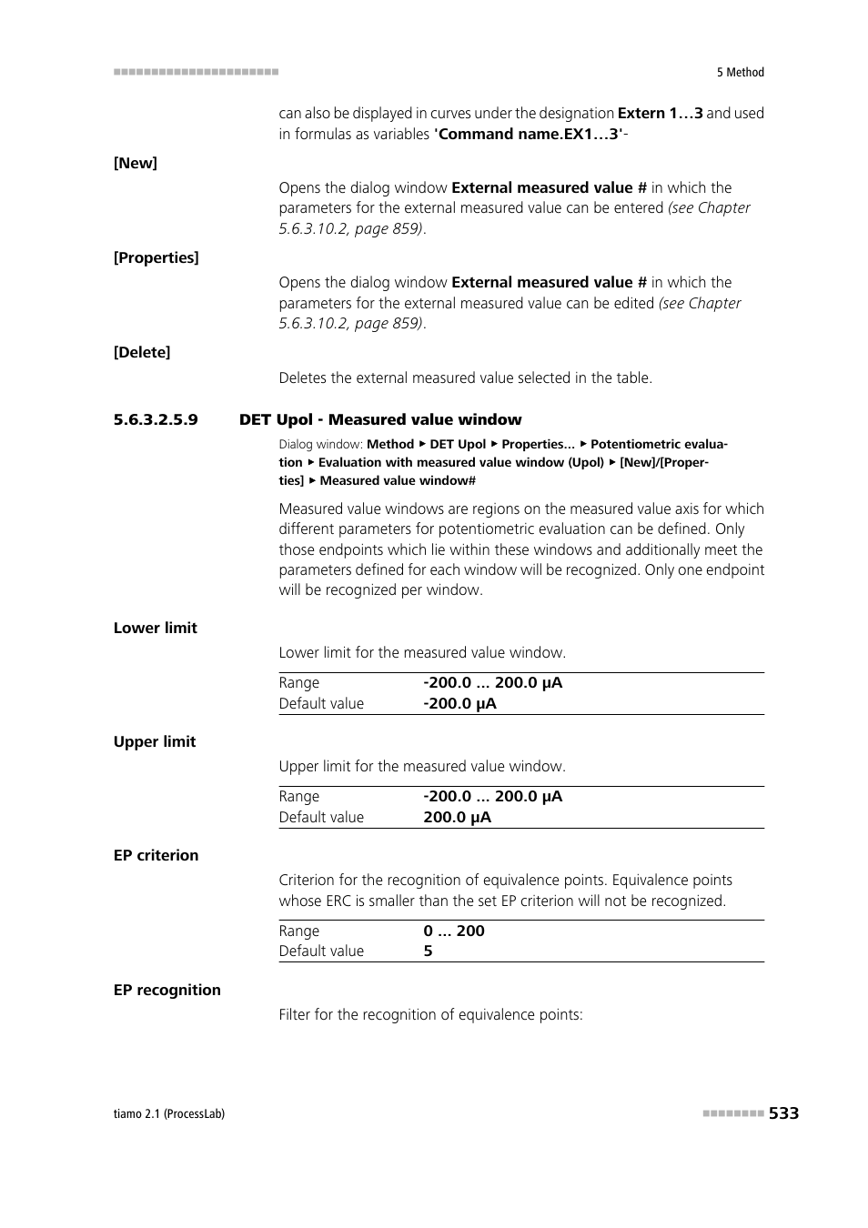 9 det upol - measured value window | Metrohm tiamo 2.1 (ProcessLab) User Manual | Page 549 / 1602