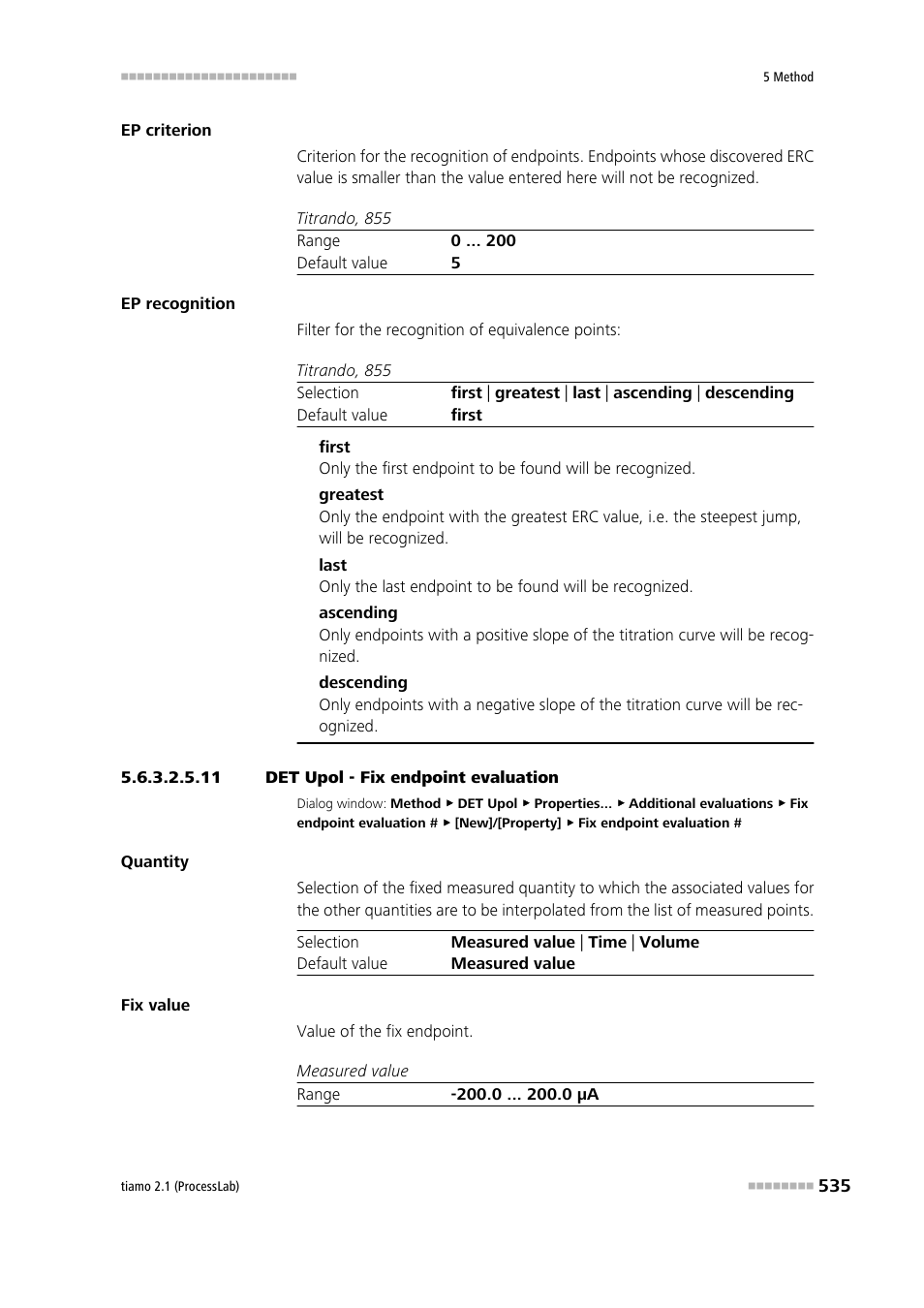 11 det upol - fix endpoint evaluation | Metrohm tiamo 2.1 (ProcessLab) User Manual | Page 551 / 1602