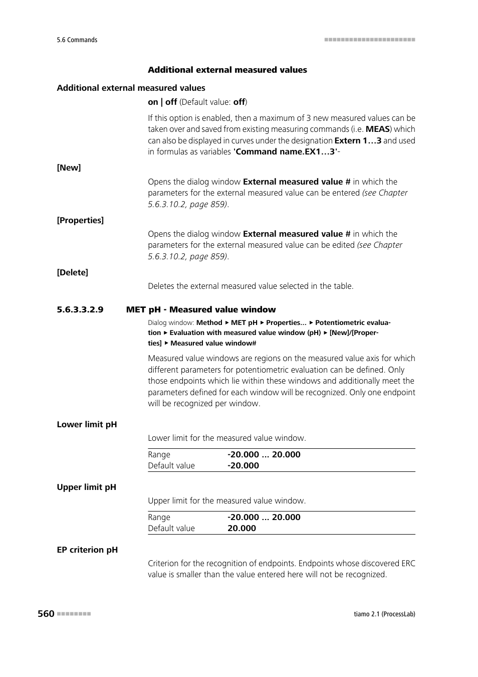 9 met ph - measured value window | Metrohm tiamo 2.1 (ProcessLab) User Manual | Page 576 / 1602