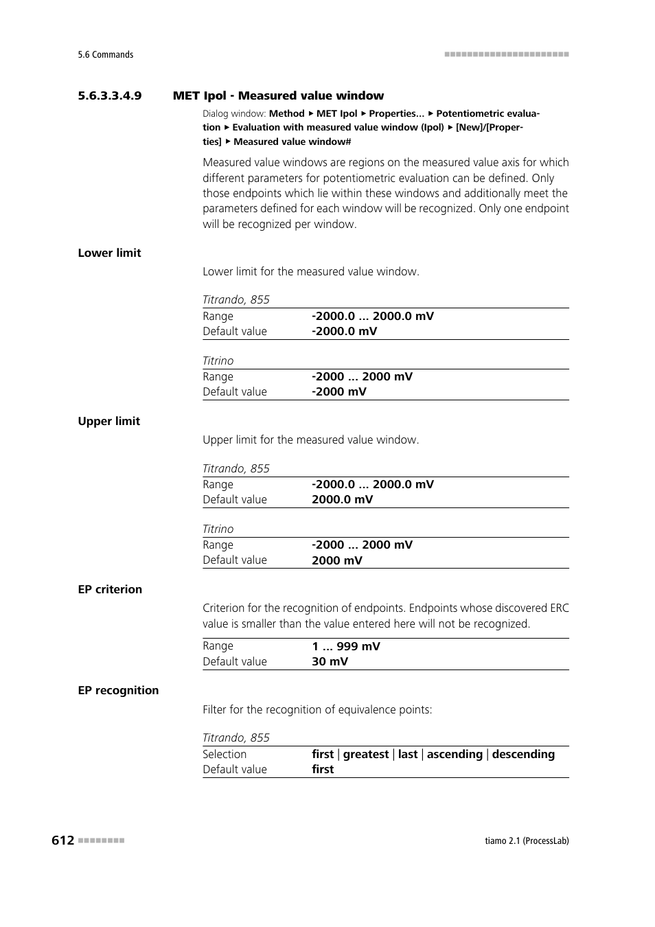 9 met ipol - measured value window | Metrohm tiamo 2.1 (ProcessLab) User Manual | Page 628 / 1602