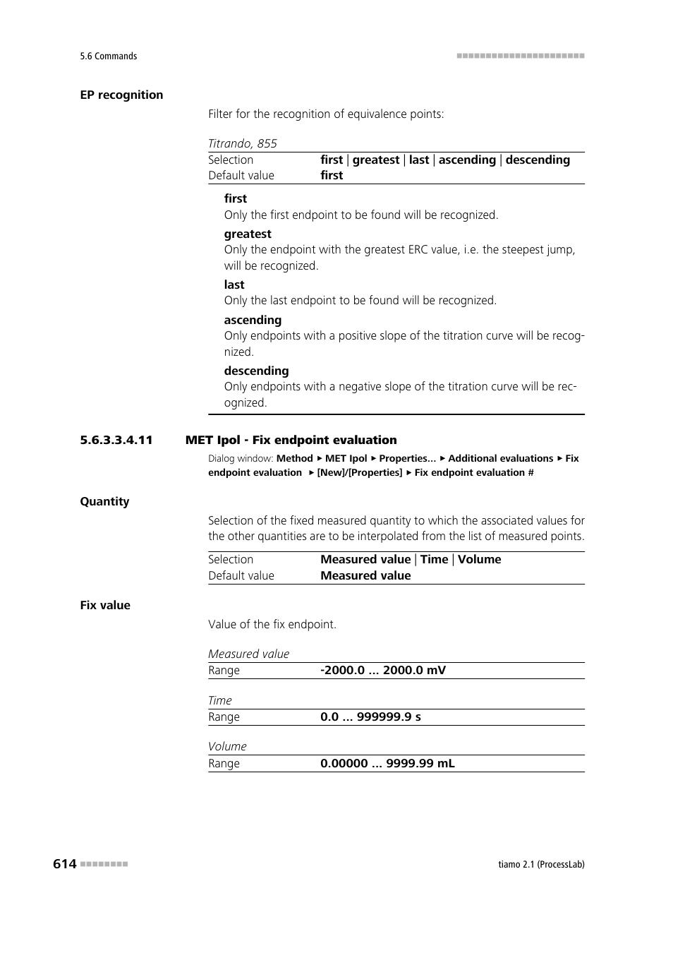 11 met ipol - fix endpoint evaluation | Metrohm tiamo 2.1 (ProcessLab) User Manual | Page 630 / 1602