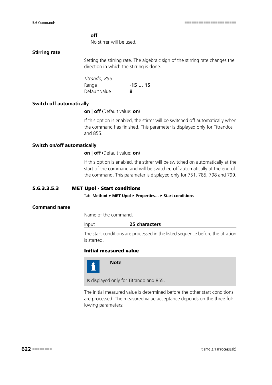 3 met upol - start conditions, Start conditions | Metrohm tiamo 2.1 (ProcessLab) User Manual | Page 638 / 1602