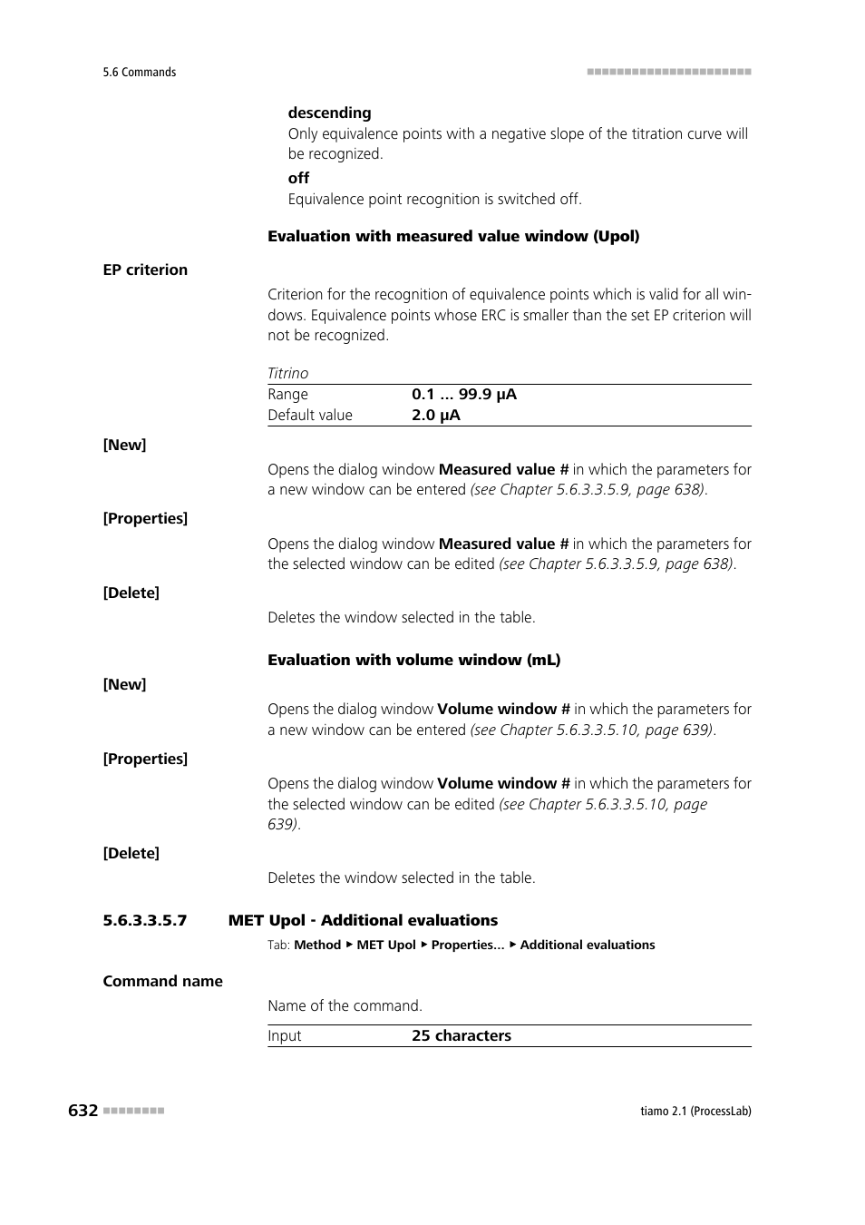 7 met upol - additional evaluations, Additional evaluations | Metrohm tiamo 2.1 (ProcessLab) User Manual | Page 648 / 1602