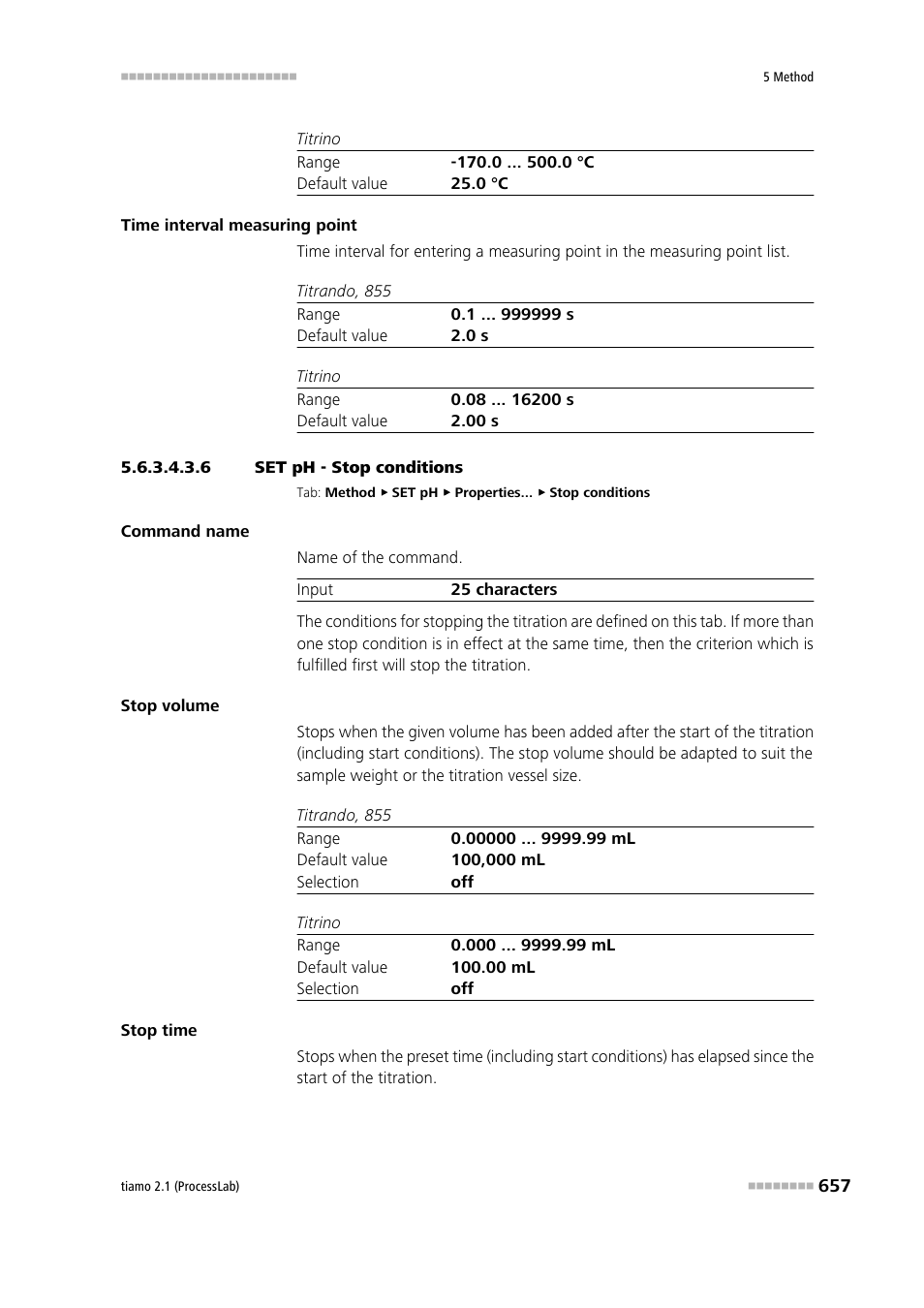 6 set ph - stop conditions, Stop conditions | Metrohm tiamo 2.1 (ProcessLab) User Manual | Page 673 / 1602