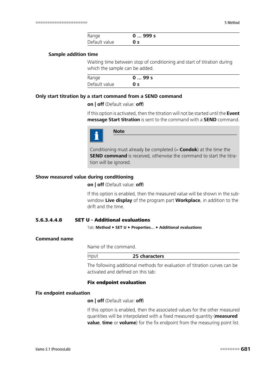 8 set u - additional evaluations, Additional evaluations | Metrohm tiamo 2.1 (ProcessLab) User Manual | Page 697 / 1602