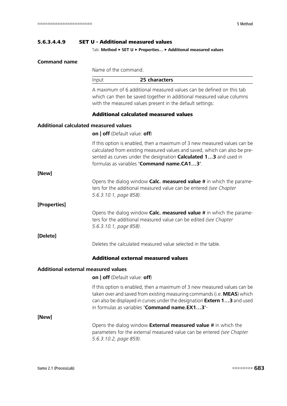 9 set u - additional measured values, Additional measured values | Metrohm tiamo 2.1 (ProcessLab) User Manual | Page 699 / 1602