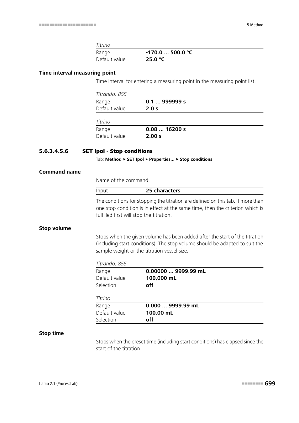 6 set ipol - stop conditions, Stop conditions | Metrohm tiamo 2.1 (ProcessLab) User Manual | Page 715 / 1602