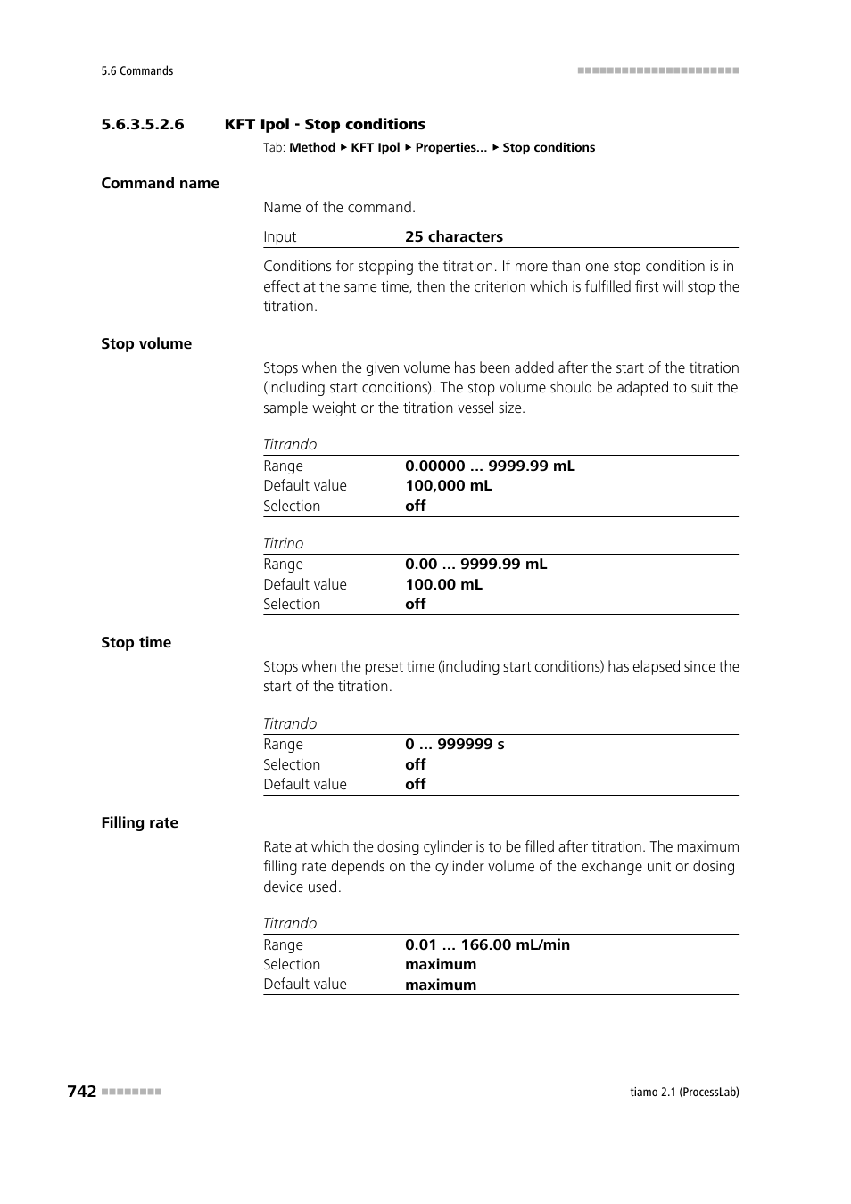 6 kft ipol - stop conditions, Stop conditions | Metrohm tiamo 2.1 (ProcessLab) User Manual | Page 758 / 1602