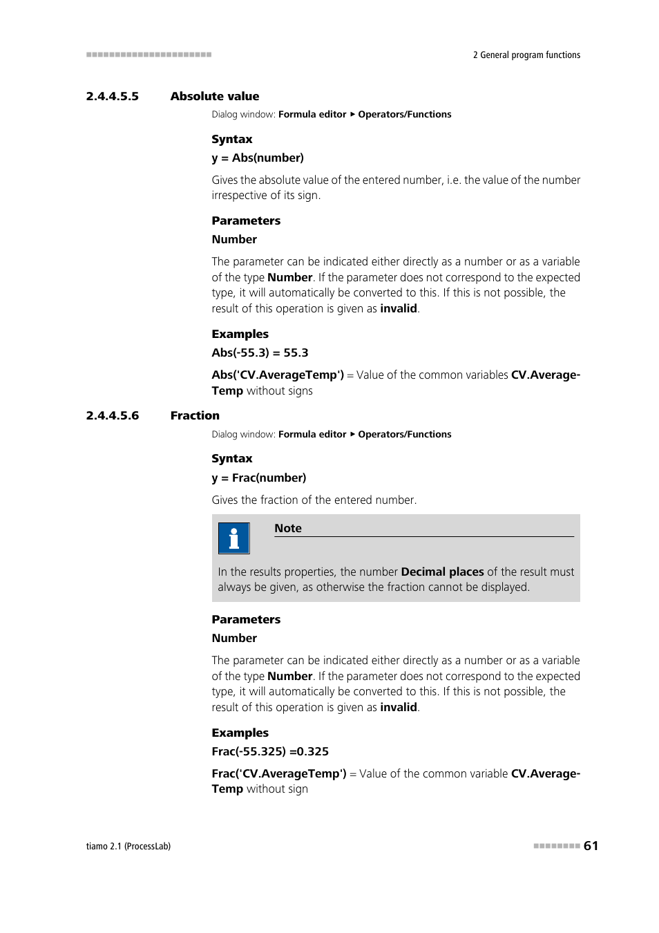 5 absolute value, 6 fraction, Absolute value | Fraction | Metrohm tiamo 2.1 (ProcessLab) User Manual | Page 77 / 1602