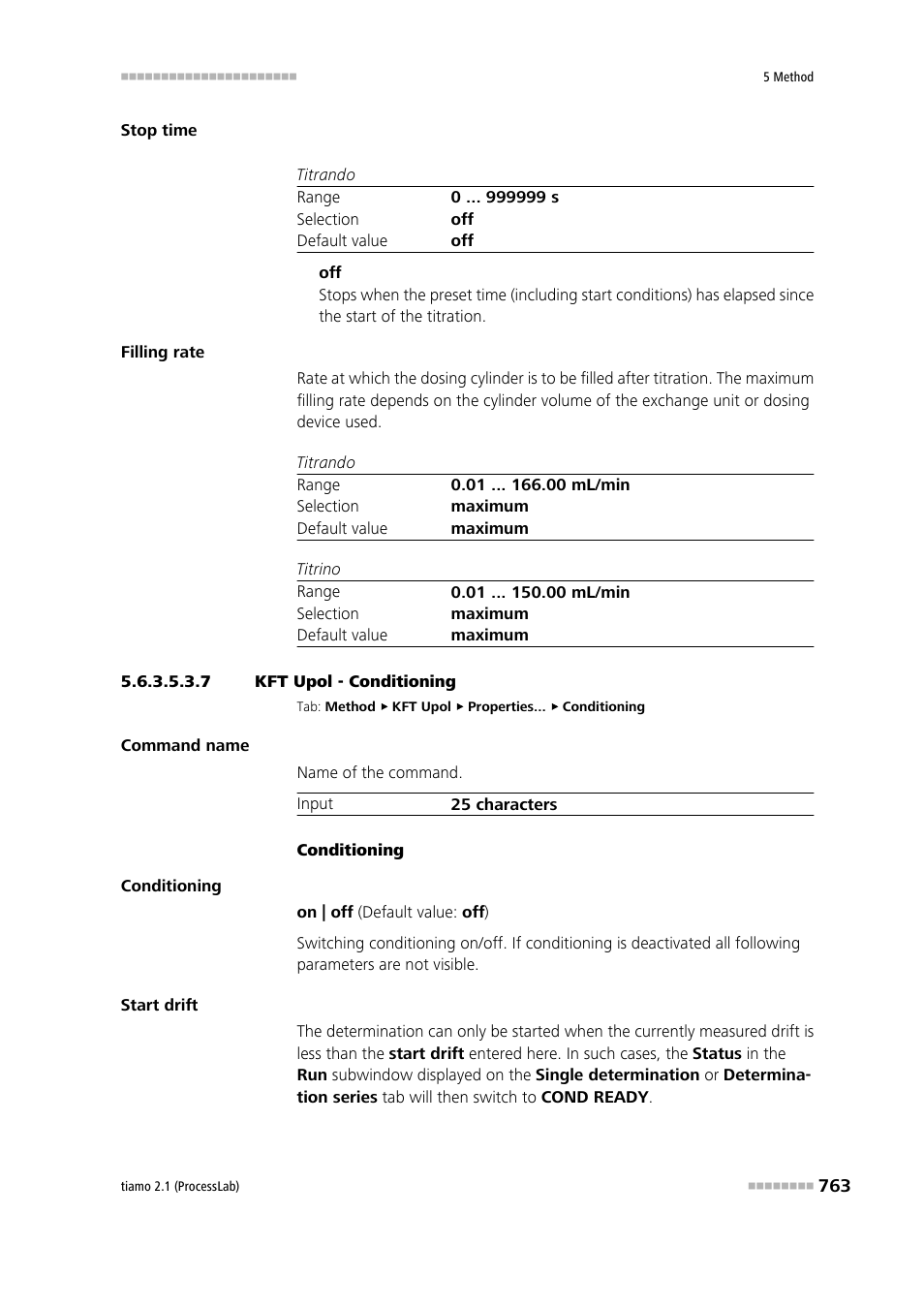 7 kft upol - conditioning, Conditioning | Metrohm tiamo 2.1 (ProcessLab) User Manual | Page 779 / 1602