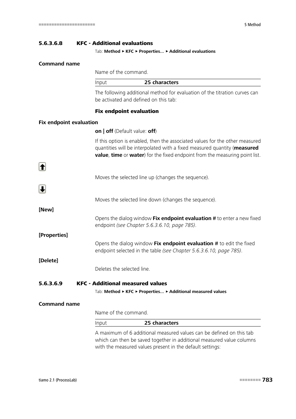 8 kfc - additional evaluations, 9 kfc - additional measured values | Metrohm tiamo 2.1 (ProcessLab) User Manual | Page 799 / 1602
