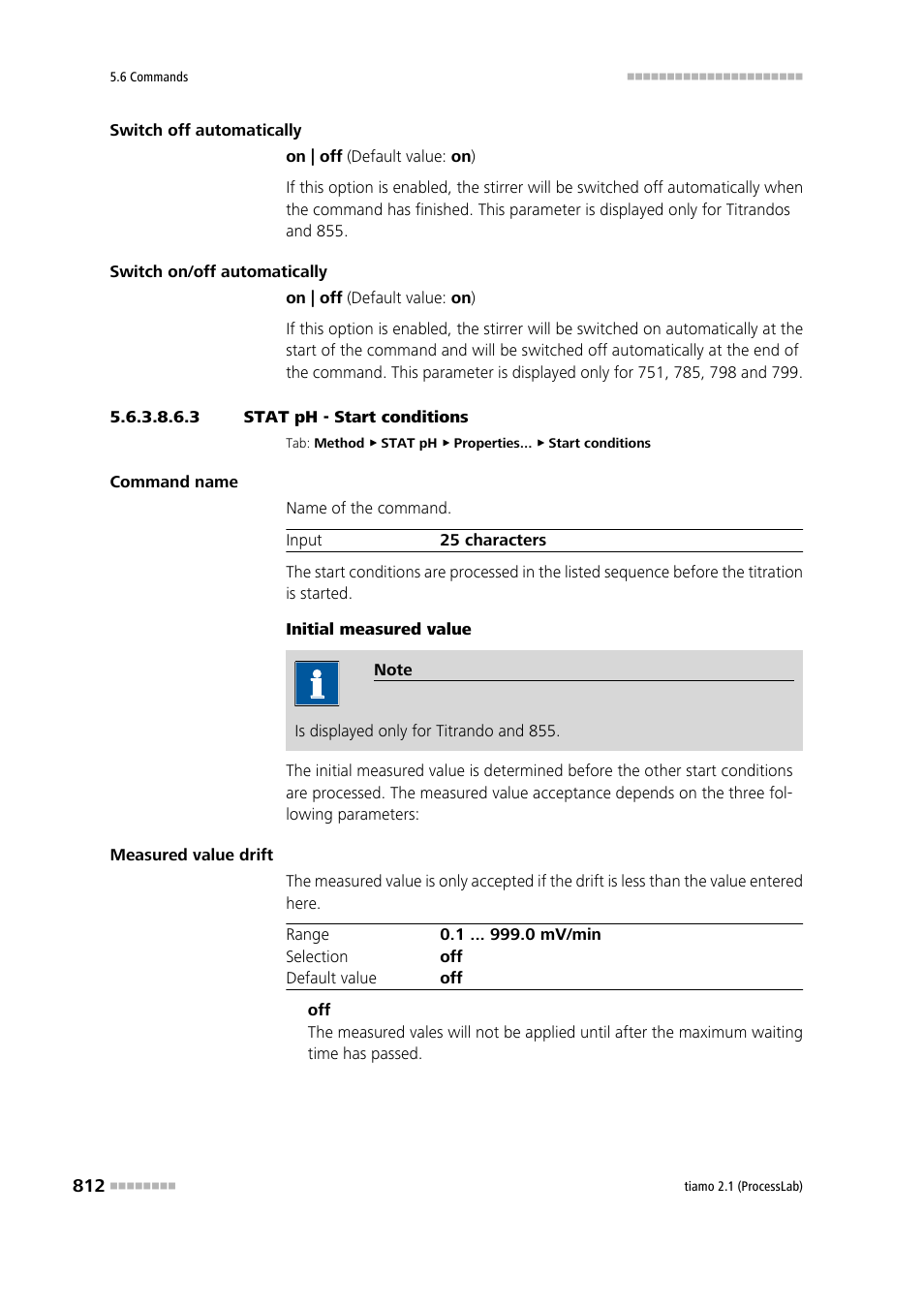 3 stat ph - start conditions, Start conditions | Metrohm tiamo 2.1 (ProcessLab) User Manual | Page 828 / 1602