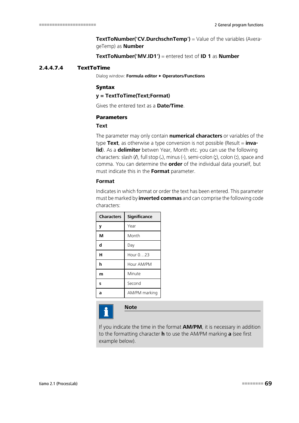 4 texttotime, Texttotime | Metrohm tiamo 2.1 (ProcessLab) User Manual | Page 85 / 1602