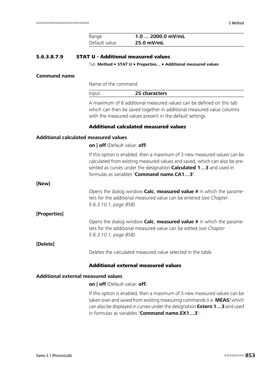 9 stat u - additional measured values, Additional measured values | Metrohm tiamo 2.1 (ProcessLab) User Manual | Page 869 / 1602