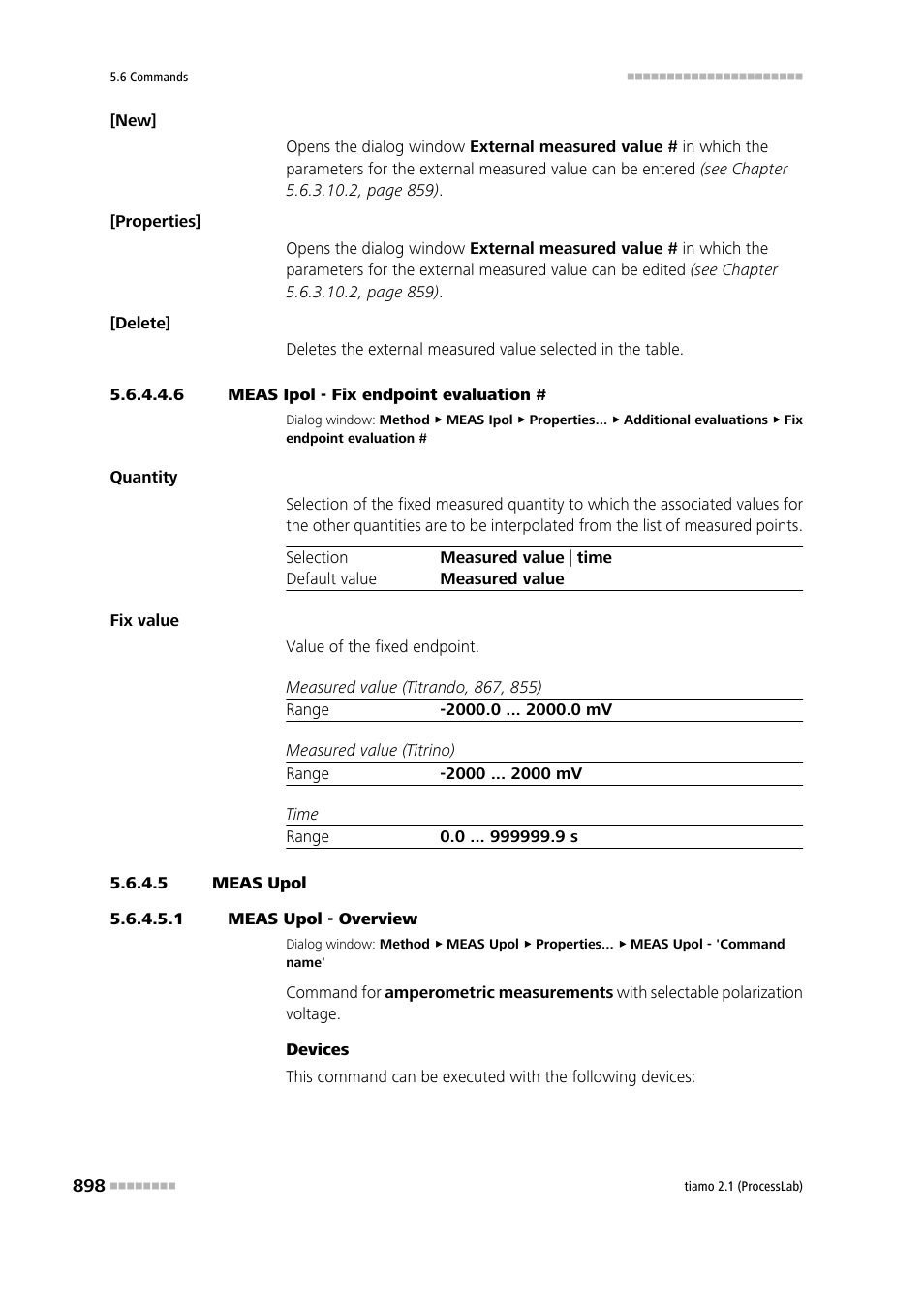 6 meas ipol - fix endpoint evaluation, 5 meas upol, 1 meas upol - overview | Meas upol | Metrohm tiamo 2.1 (ProcessLab) User Manual | Page 914 / 1602