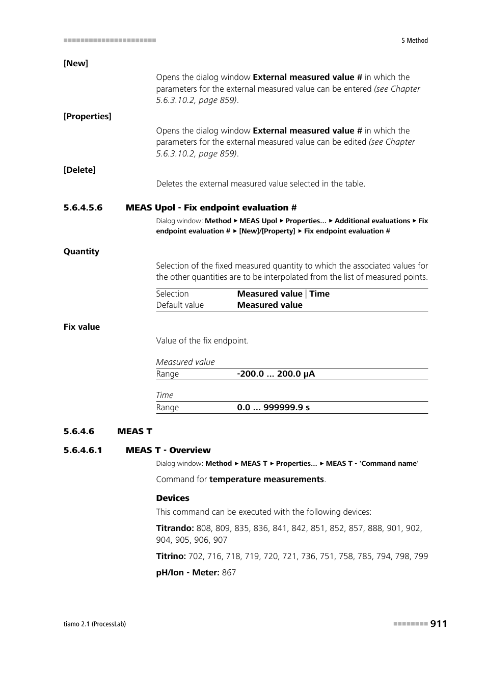 6 meas upol - fix endpoint evaluation, 6 meas t, 1 meas t - overview | Meas t | Metrohm tiamo 2.1 (ProcessLab) User Manual | Page 927 / 1602