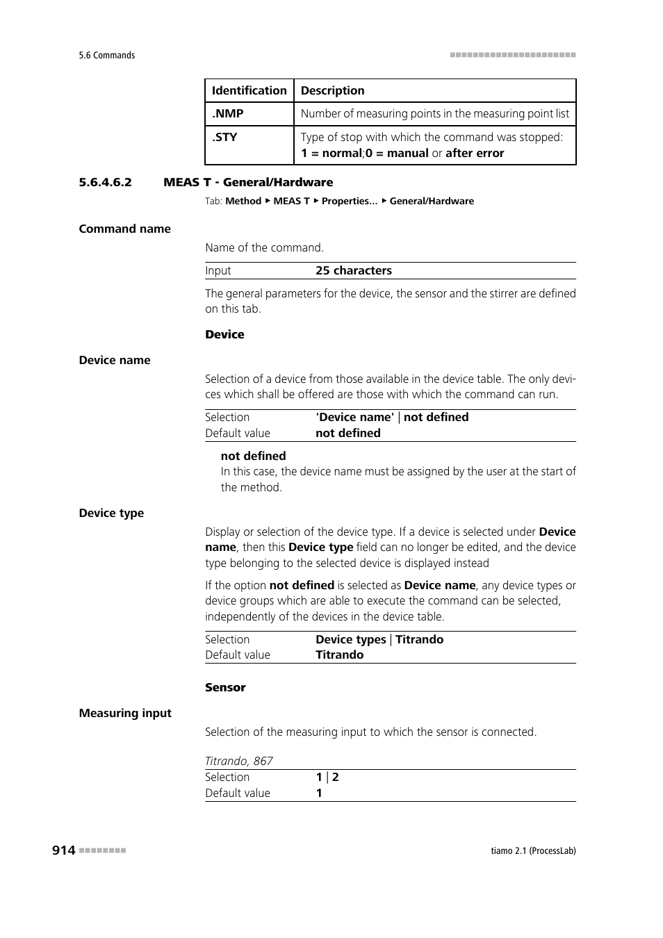 2 meas t - general/hardware, General/hardware | Metrohm tiamo 2.1 (ProcessLab) User Manual | Page 930 / 1602