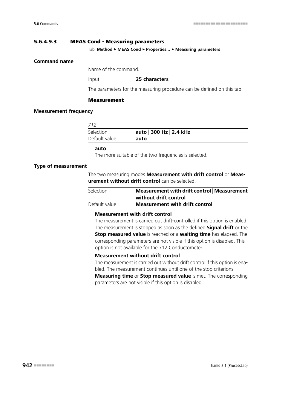 3 meas cond - measuring parameters | Metrohm tiamo 2.1 (ProcessLab) User Manual | Page 958 / 1602