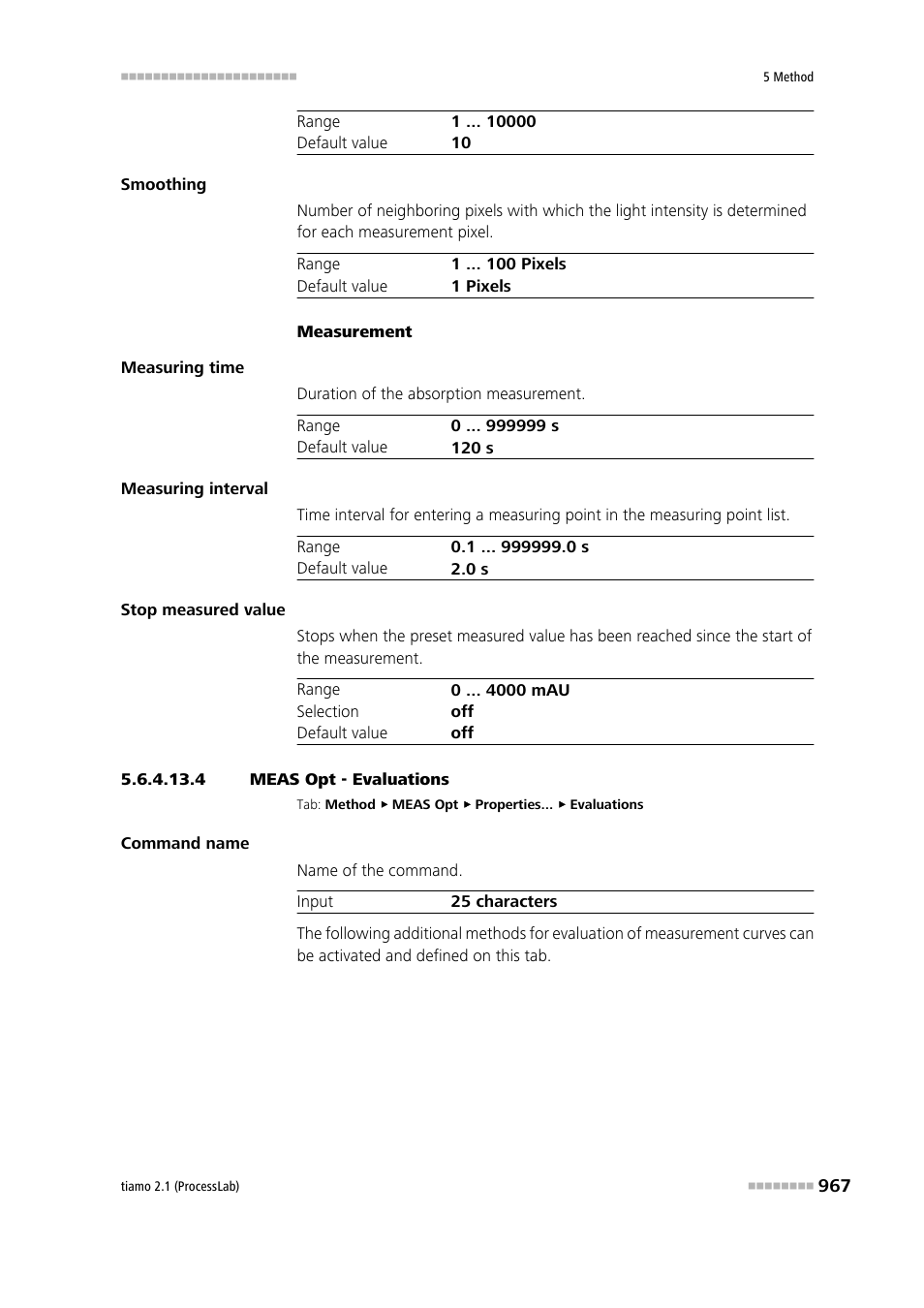 4 meas opt - evaluations | Metrohm tiamo 2.1 (ProcessLab) User Manual | Page 983 / 1602