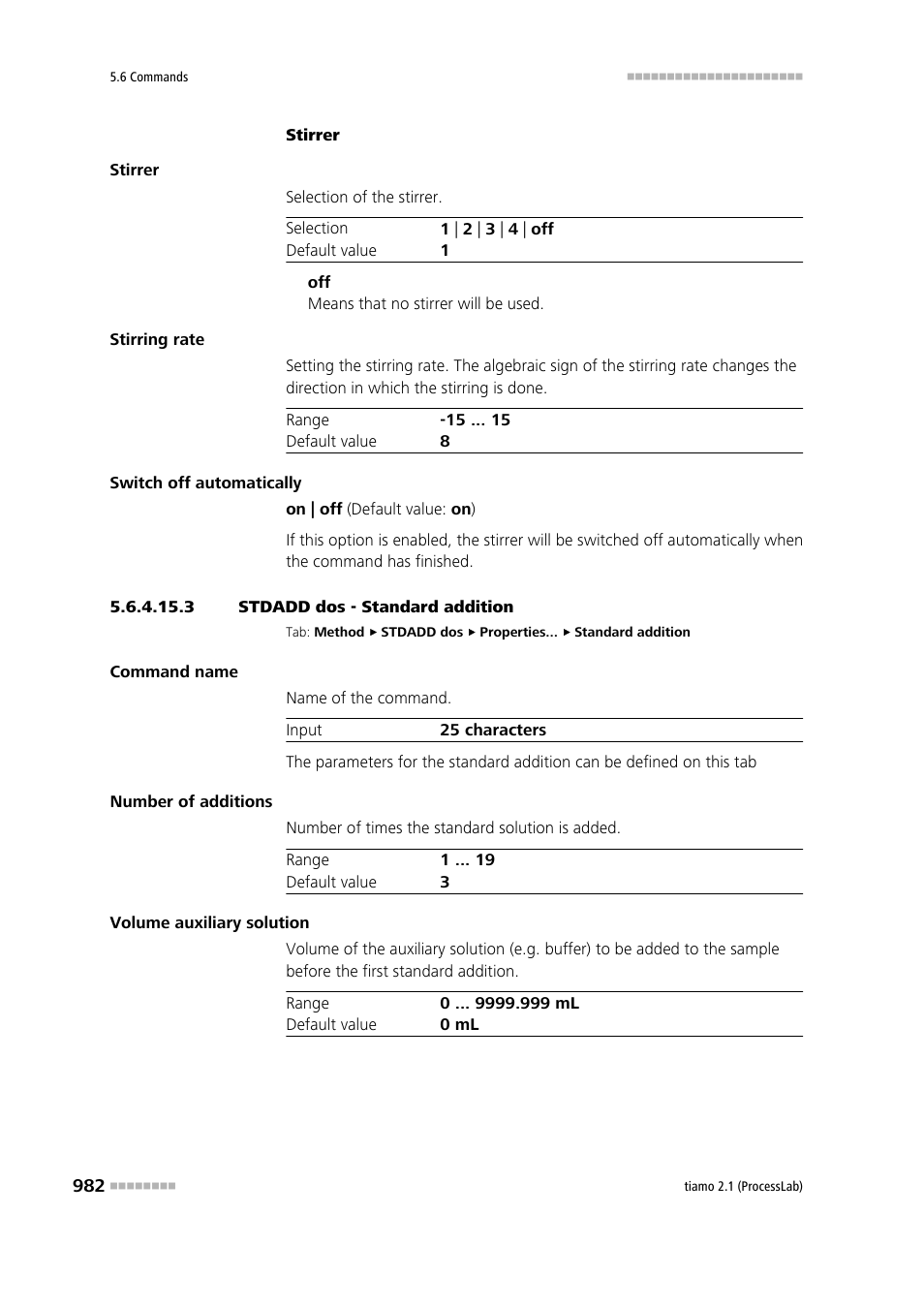 3 stdadd dos - standard addition | Metrohm tiamo 2.1 (ProcessLab) User Manual | Page 998 / 1602