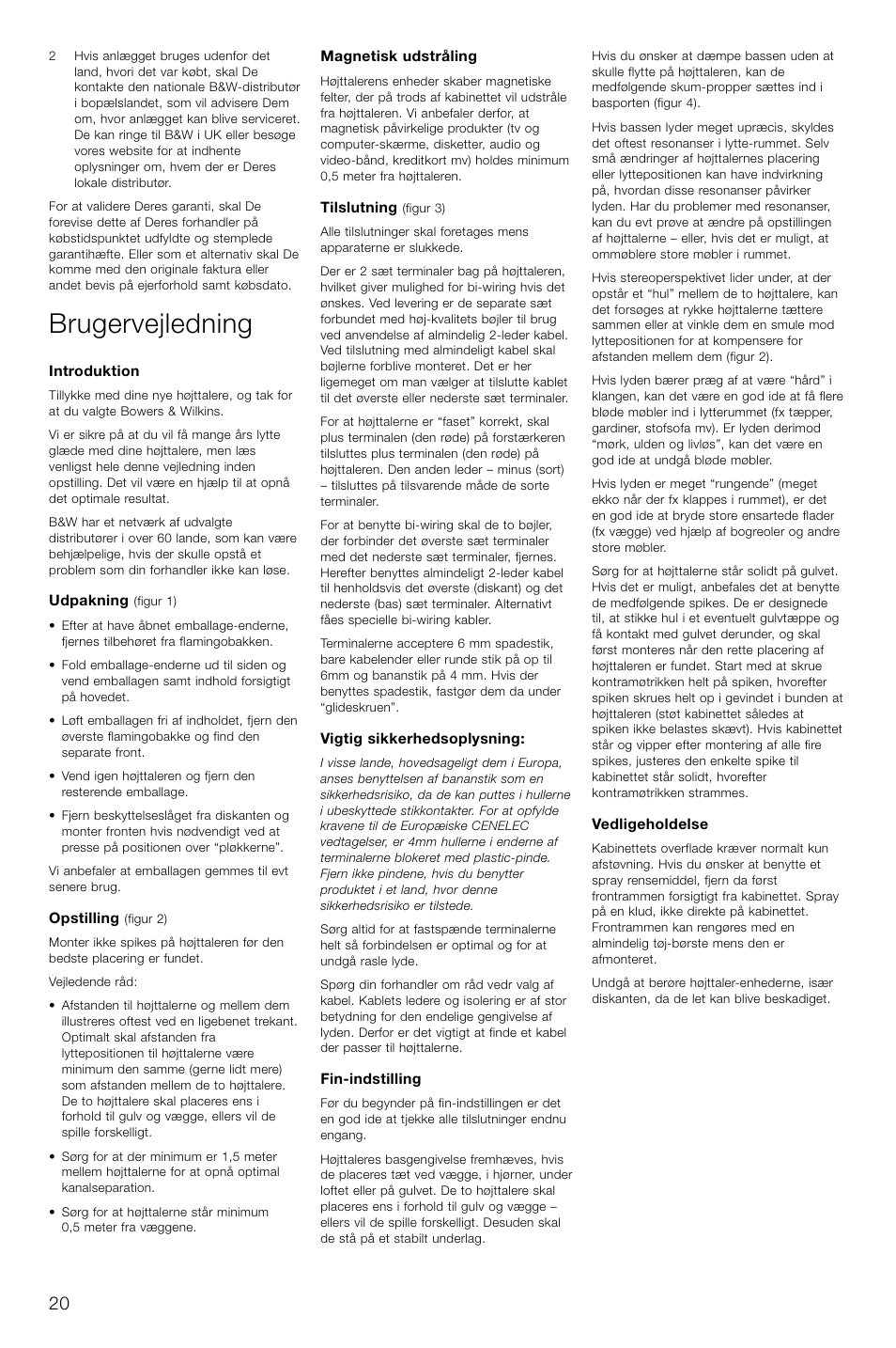 Brugervejledning | Bowers & Wilkins DM602.5 S3 User Manual | Page 23 / 32